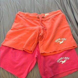 MV Sport Red Fleece Shorts